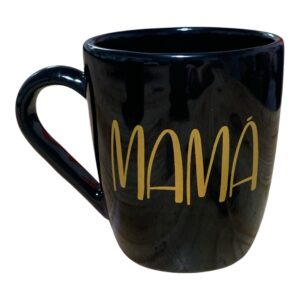 Taza negra MAMA oro x 3