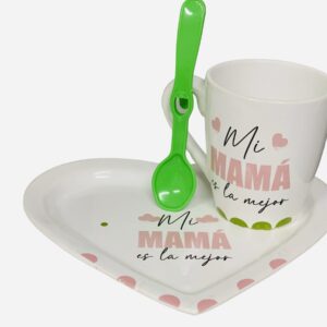 Set dia de la madre  diseños surtidos ( taza+ bandeja +  cuchara)