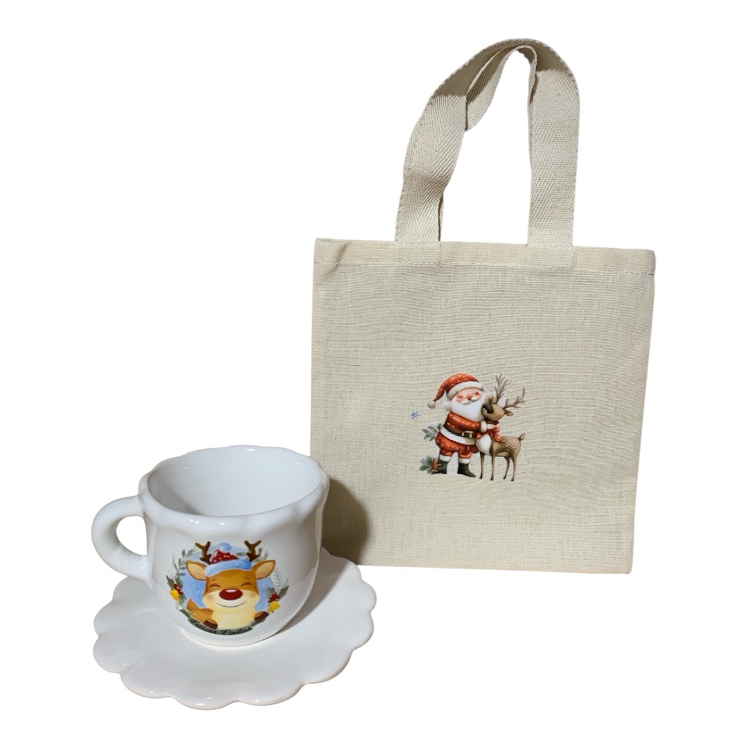 Mini tote bags Navidad x5 (ver descuento x cantidad) - Imagen 2